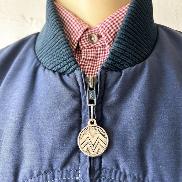 Vintage Miller Outerwear Insulated Vest Blue Western Yoke USA Made - Men's XL - Picture 7 of 16